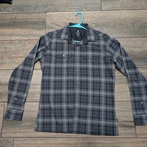 Kuhl Black and Gray Checkered Shirt